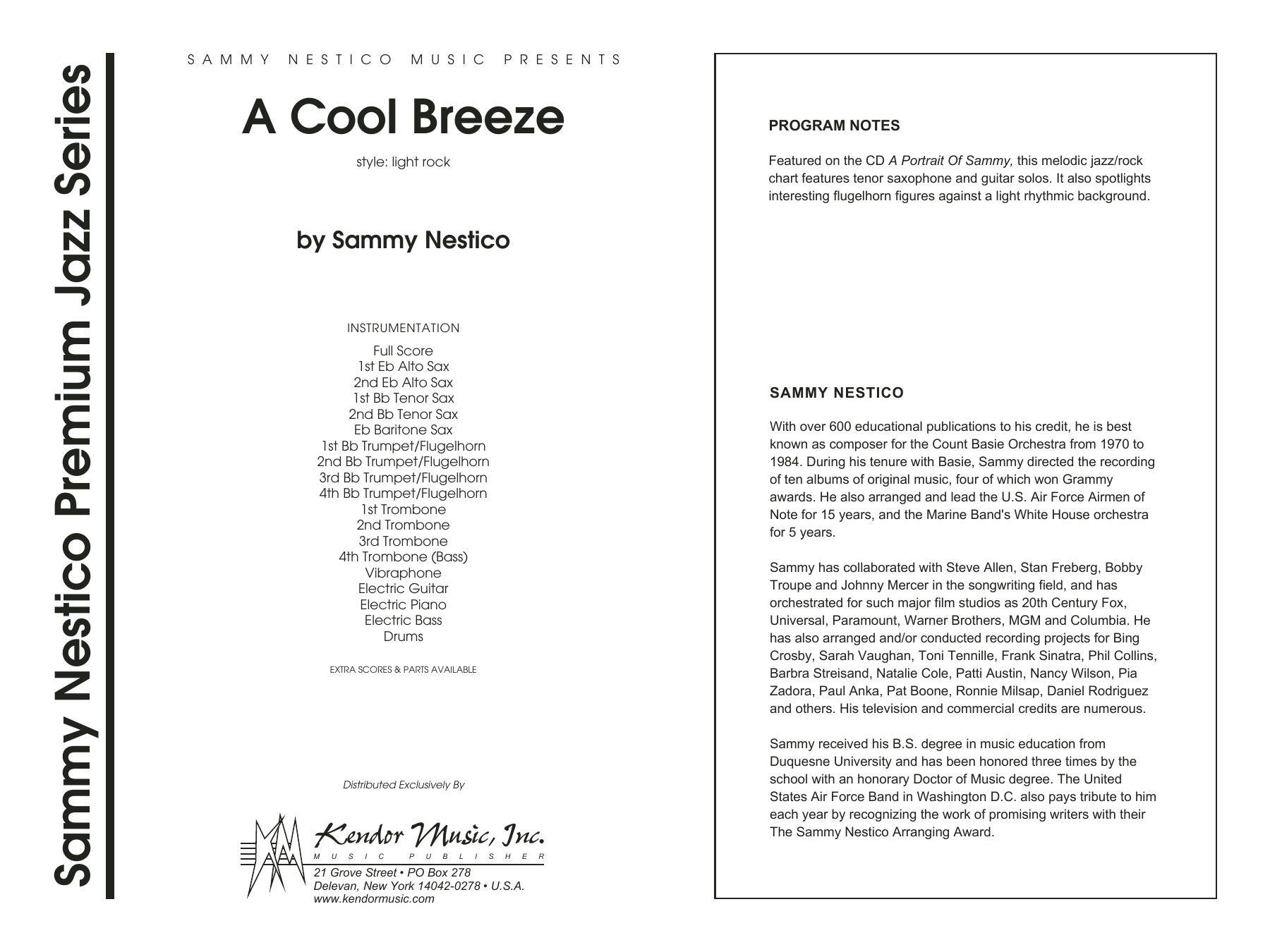 Download Sammy Nestico A Cool Breeze - Full Score Sheet Music