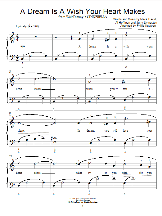 Ilene Woods A Dream Is A Wish Your Heart Makes (from Disney's Cinderella) sheet music notes printable PDF score