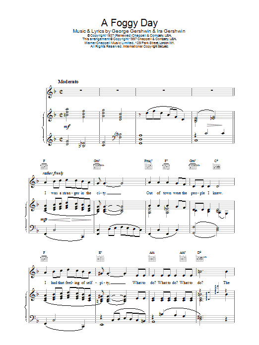 Frank Sinatra A Foggy Day sheet music notes printable PDF score