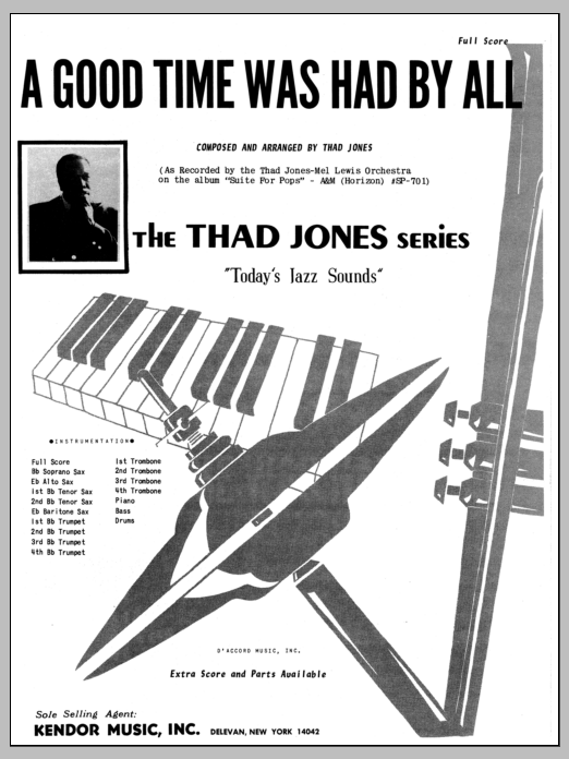 Download Thad Jones A Good Time Was Had By All - Full Score Sheet Music