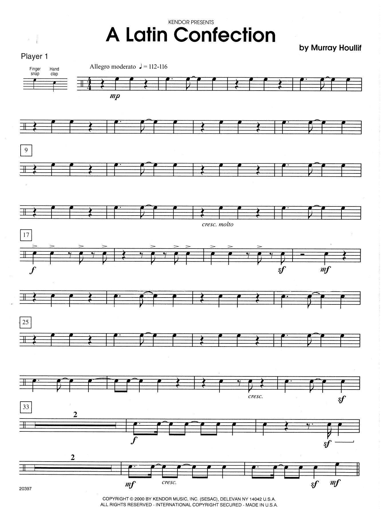 Download Murray Houllif A Latin Confection - Percussion 1 Sheet Music