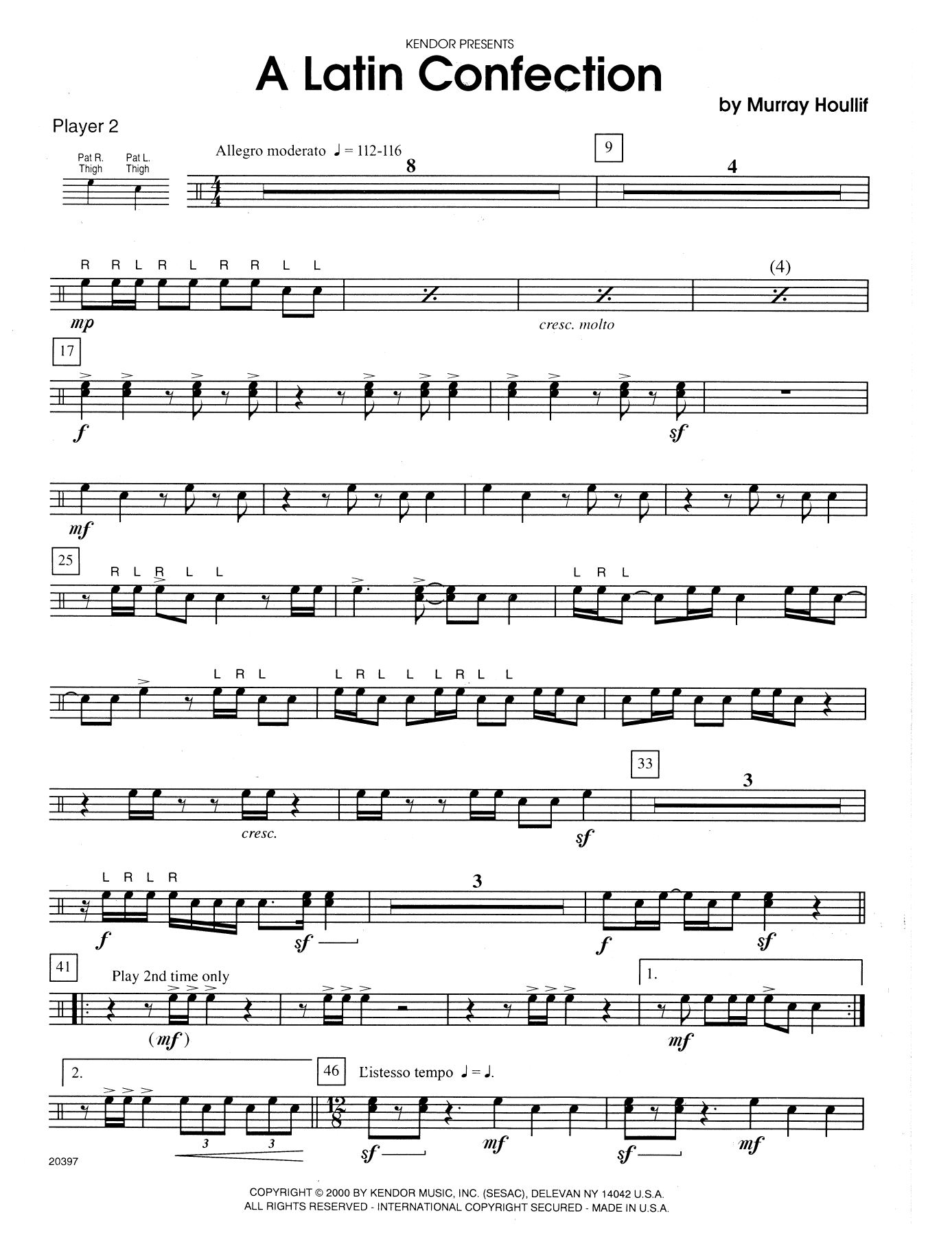 Download Murray Houllif A Latin Confection - Percussion 2 Sheet Music