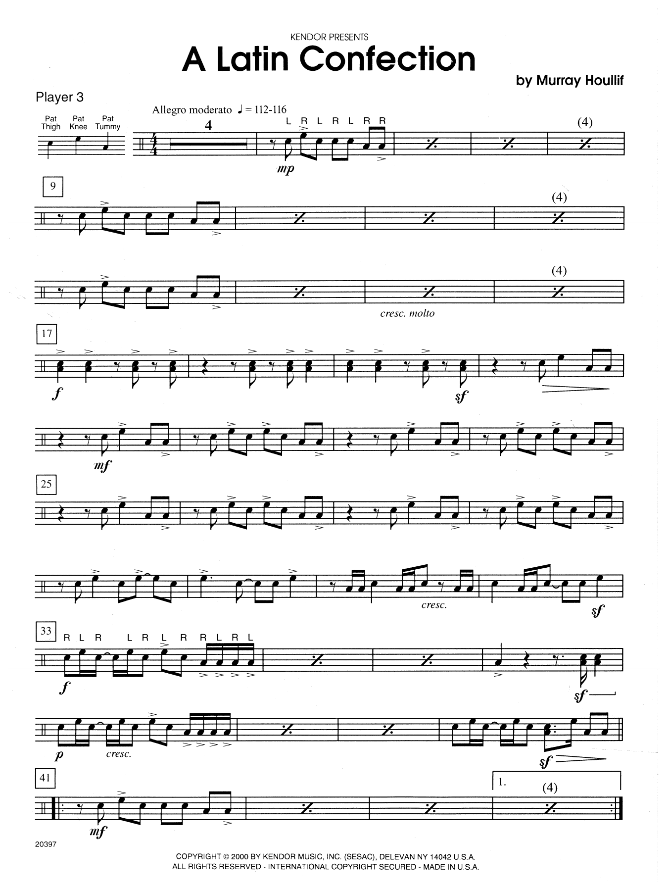 Download Murray Houllif A Latin Confection - Percussion 3 Sheet Music