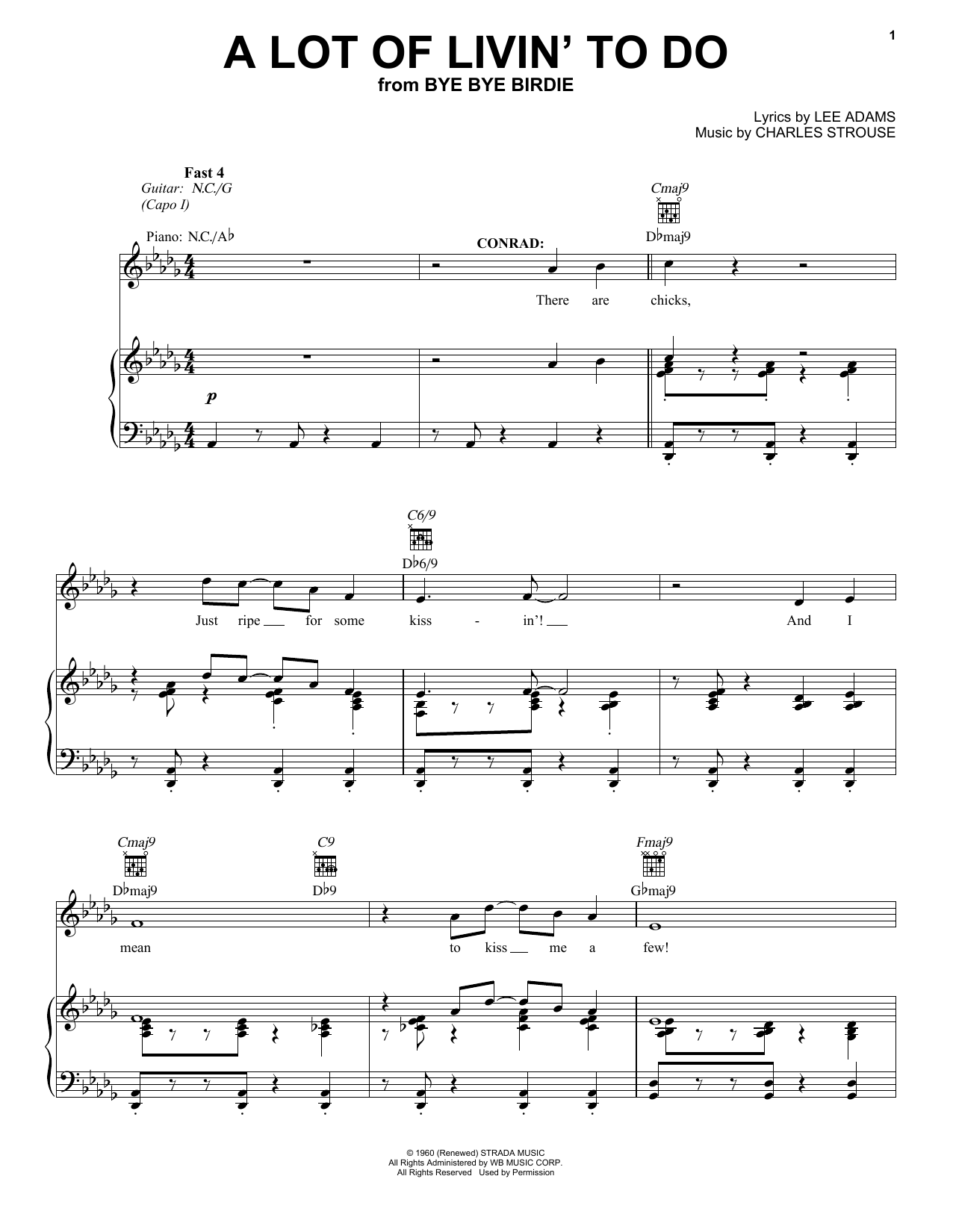 Charles Strouse A Lot Of Livin' To Do (from Bye Bye Birdie) sheet music notes printable PDF score