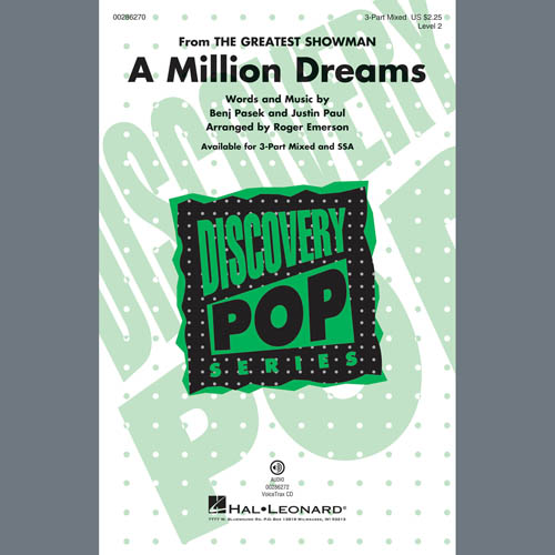 Download or print Pasek & Paul A Million Dreams (from The Greatest Showman) (arr. Roger Emerson) Sheet Music Printable PDF 15-page score for Film/TV / arranged SSA Choir SKU: 407165.