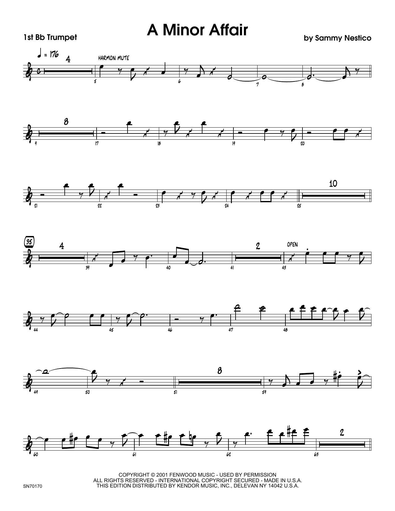 Download Sammy Nestico A Minor Affair - 1st Bb Trumpet Sheet Music