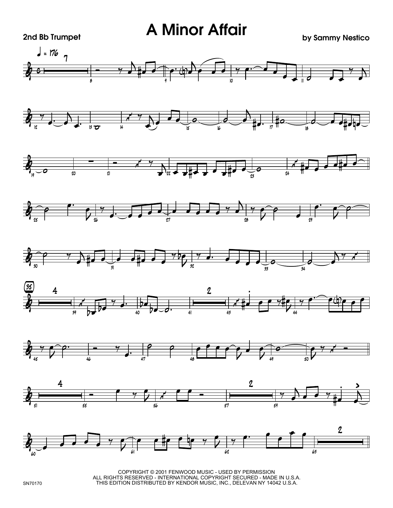 Download Sammy Nestico A Minor Affair - 2nd Bb Trumpet Sheet Music