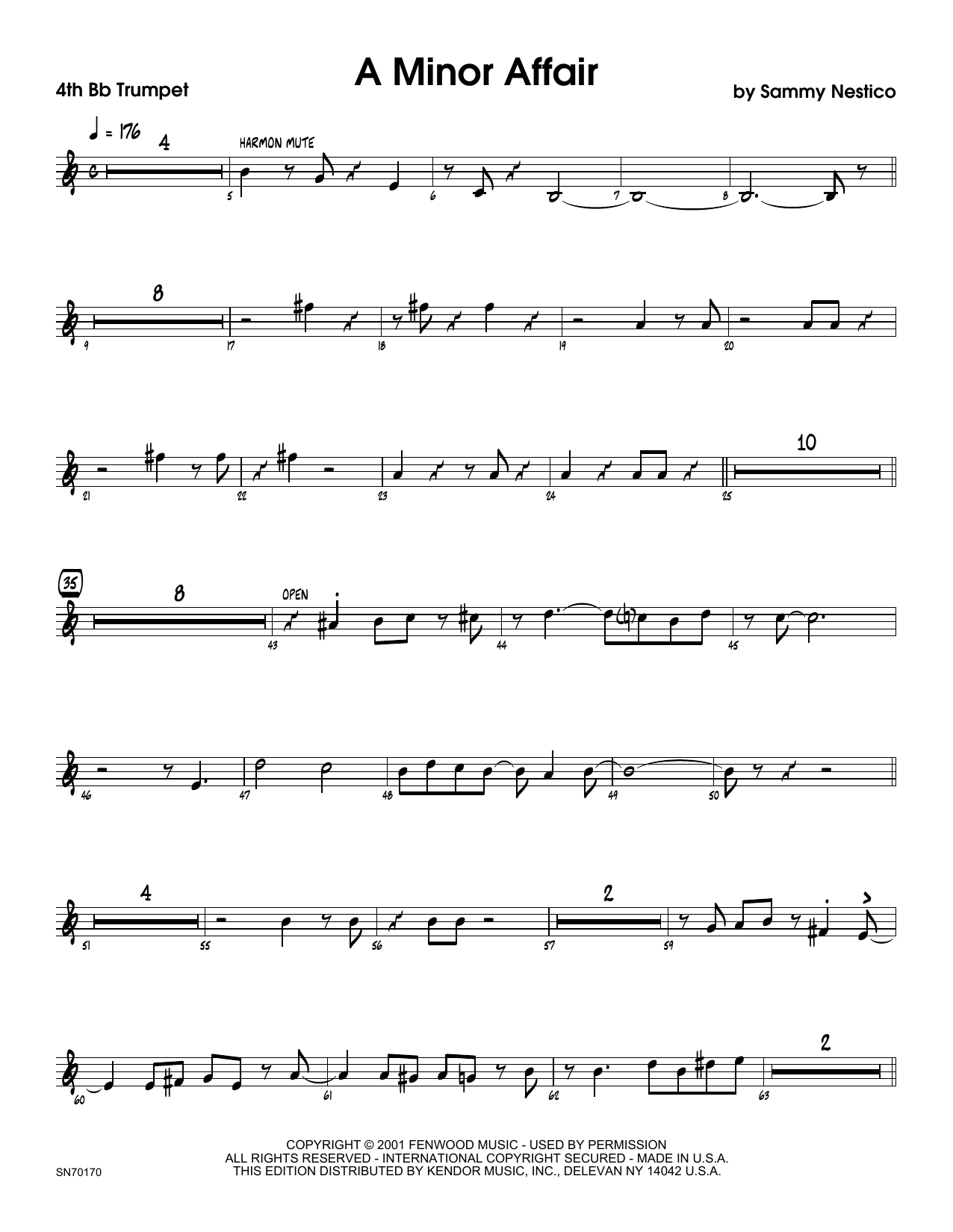 Download Sammy Nestico A Minor Affair - 4th Bb Trumpet Sheet Music