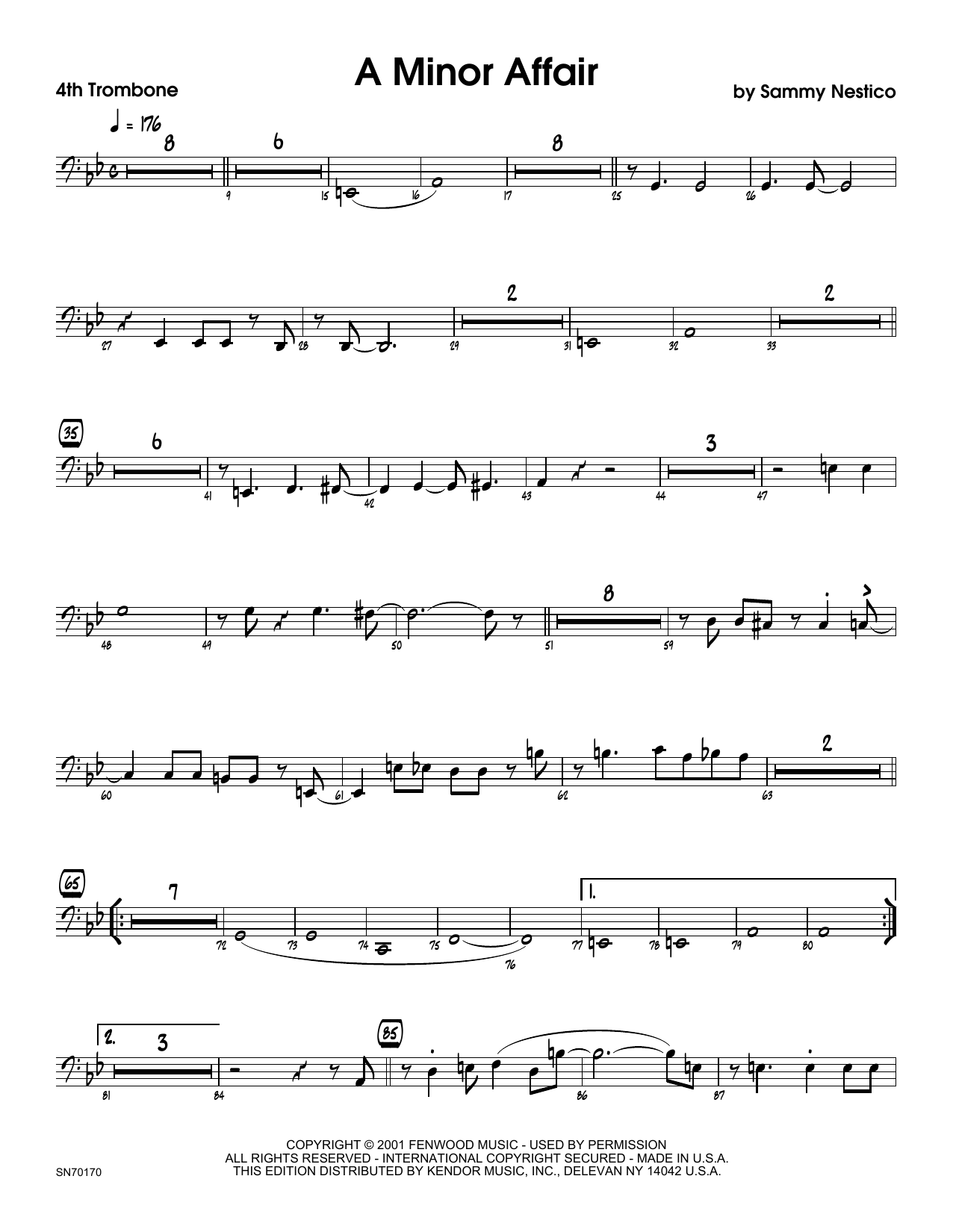 Download Sammy Nestico A Minor Affair - 4th Trombone Sheet Music