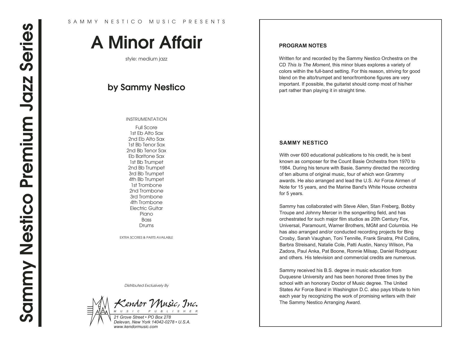 Download Sammy Nestico A Minor Affair - Full Score Sheet Music