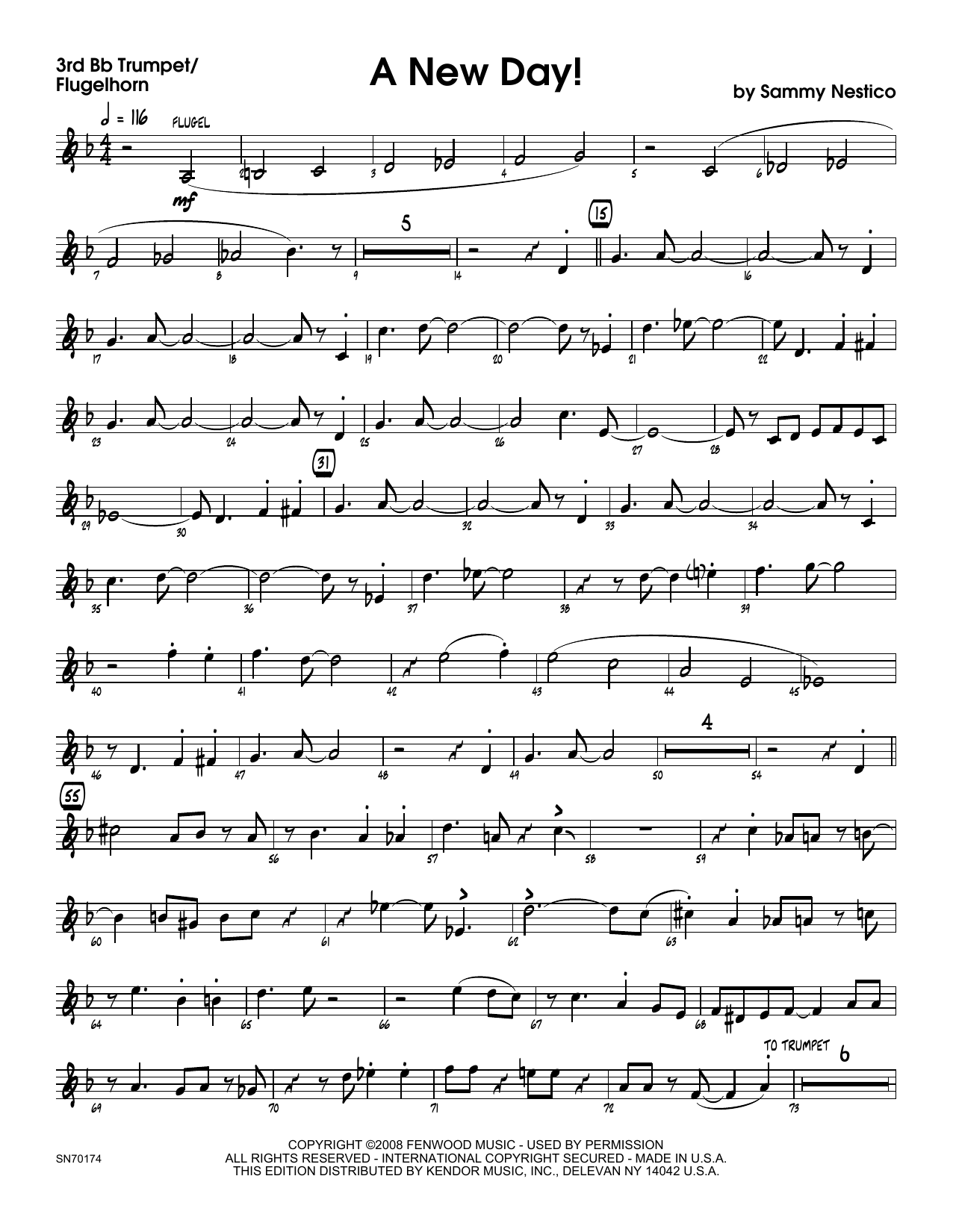 Download Sammy Nestico A New Day! - 3rd Bb Trumpet Sheet Music