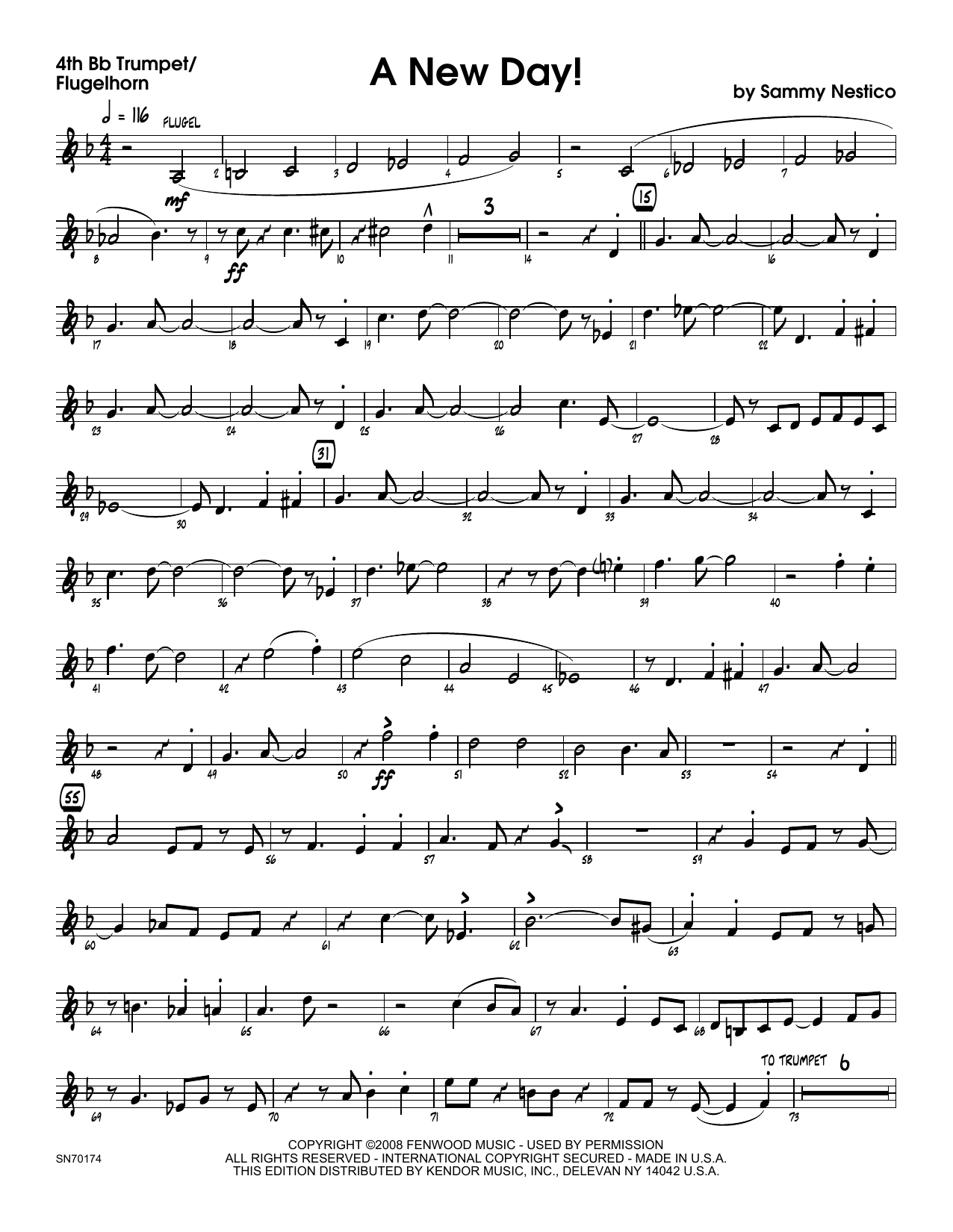 Download Sammy Nestico A New Day! - 4th Bb Trumpet Sheet Music