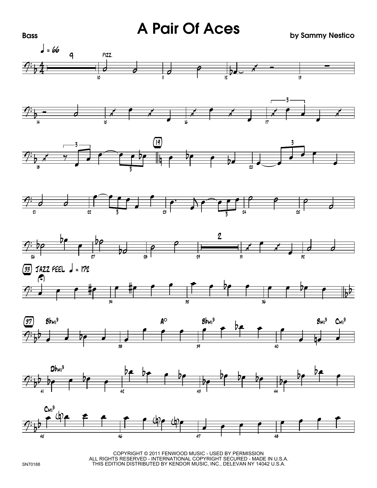 Download Sammy Nestico A Pair Of Aces - Bass Sheet Music