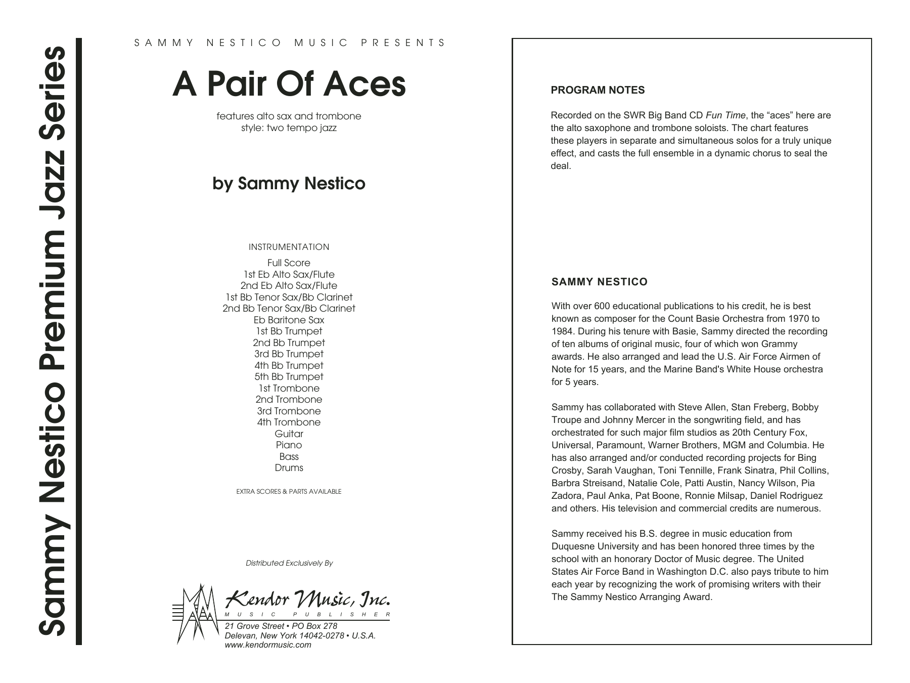Download Sammy Nestico A Pair Of Aces - Full Score Sheet Music