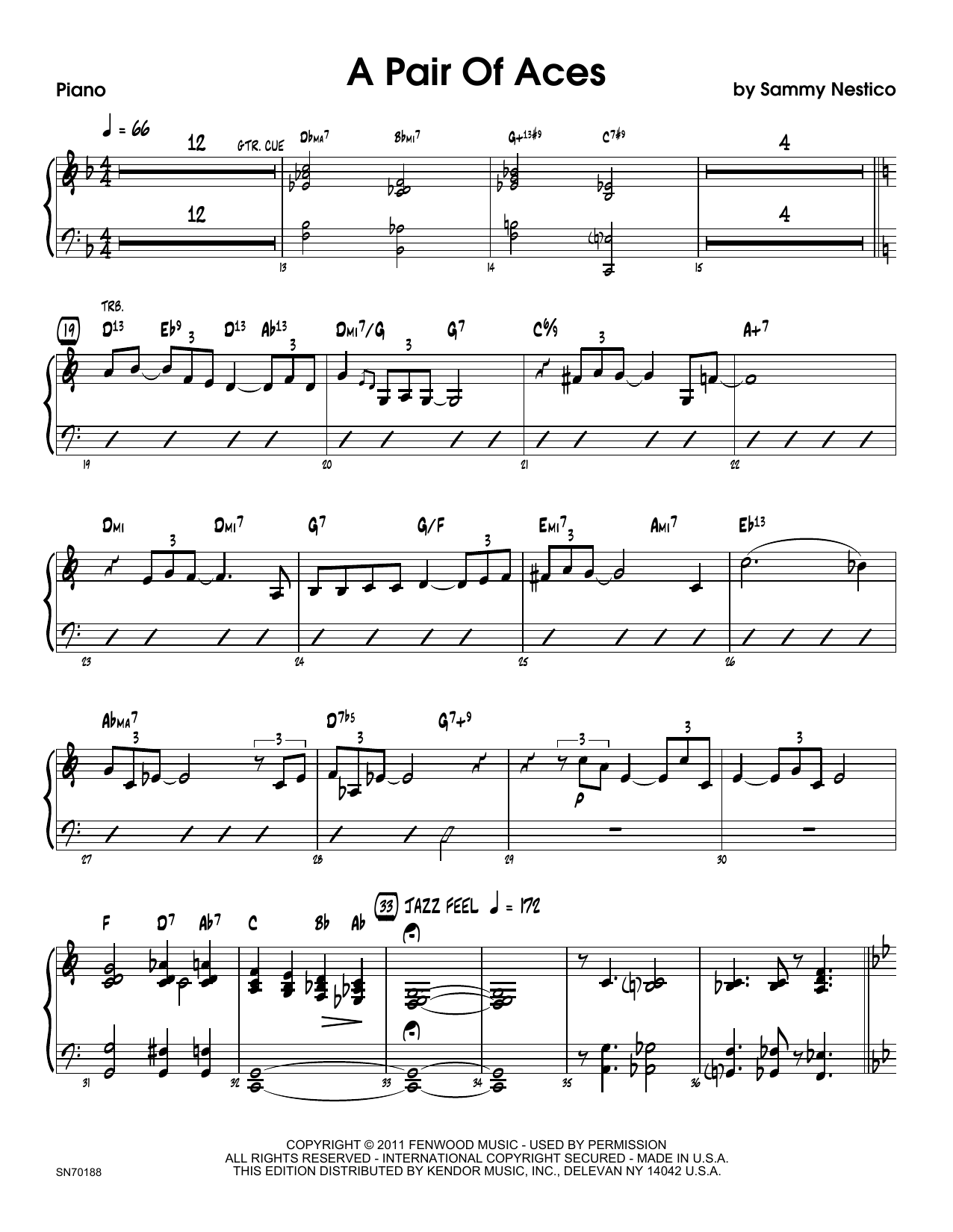 Download Sammy Nestico A Pair Of Aces - Piano Sheet Music