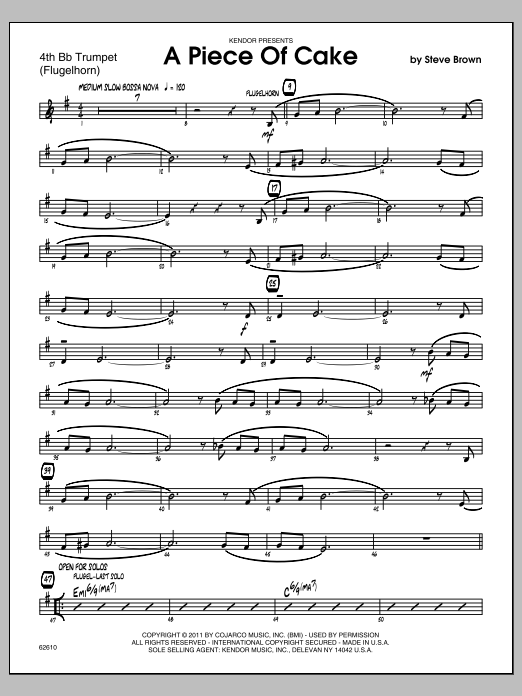 Download Steve Brown A Piece Of Cake - 4th Bb Trumpet Sheet Music