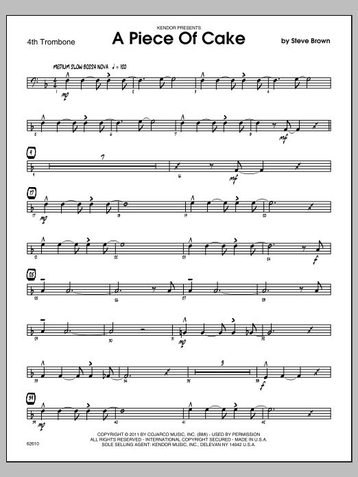 Download Steve Brown A Piece Of Cake - 4th Trombone Sheet Music