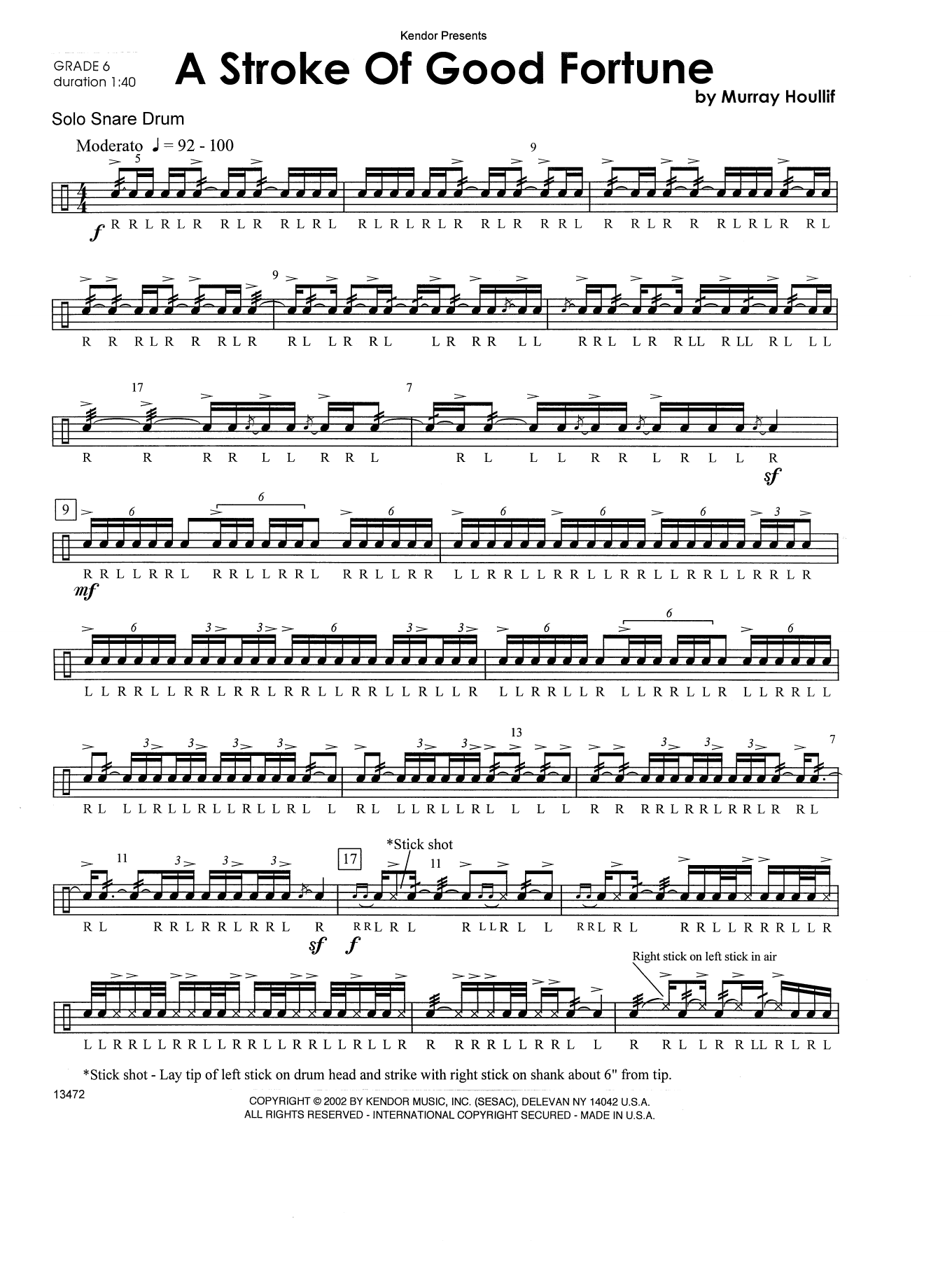 Download Murray Houllif A Stroke Of Good Fortune Sheet Music