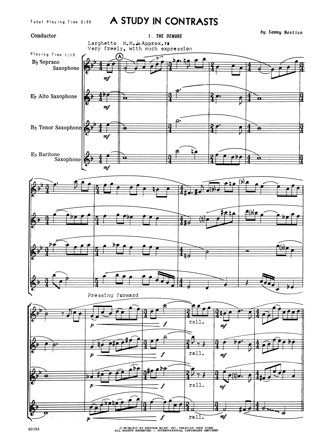 Download Sammy Nestico A Study In Contrasts - Full Score Sheet Music