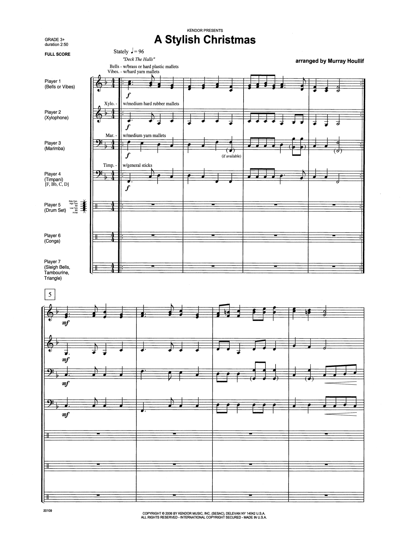 Download Murray Houllif A Stylish Christmas - Full Score Sheet Music