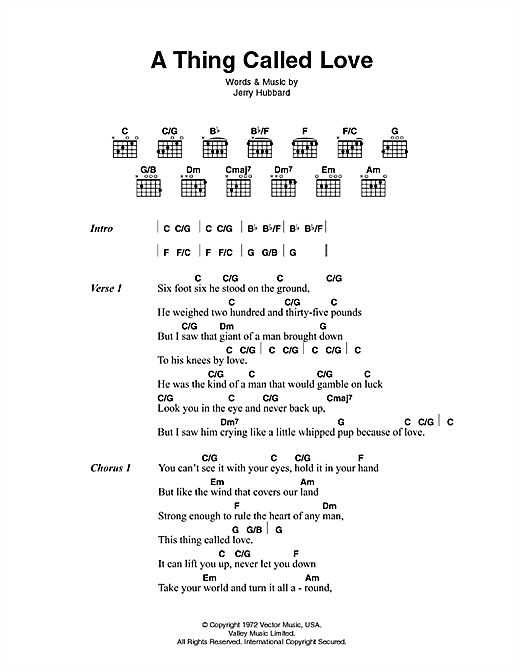 Download Johnny Cash A Thing Called Love Sheet Music