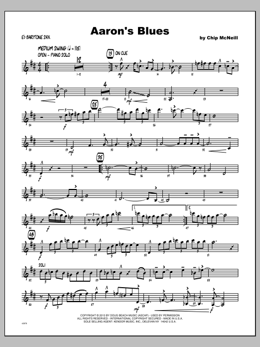 Download McNeill Aaron's Blues - Baritone Sax Sheet Music