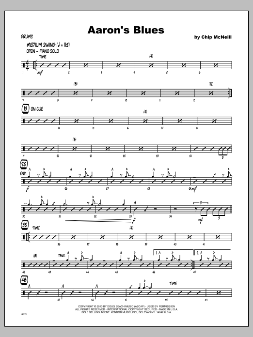 Download McNeill Aaron's Blues - Drums Sheet Music