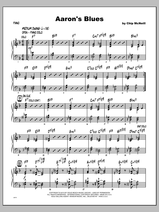 Download McNeill Aaron's Blues - Piano Sheet Music