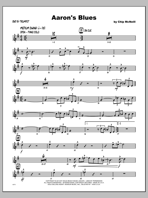 Download McNeill Aaron's Blues - Trumpet 2 Sheet Music