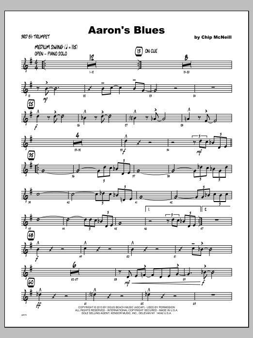 Download McNeill Aaron's Blues - Trumpet 3 Sheet Music
