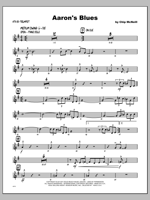 Download McNeill Aaron's Blues - Trumpet 4 Sheet Music