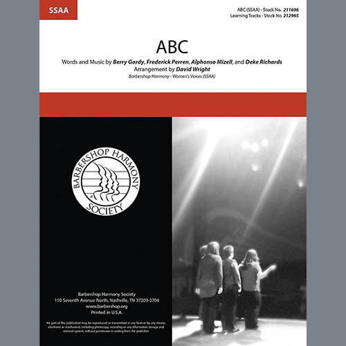 Download Jackson 5 ABC (arr. David Wright) Sheet Music and Printable PDF Score for SATB Choir