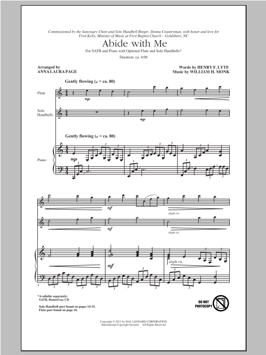 Download William H. Monk Abide With Me (arr. Anna Laura Page) Sheet Music