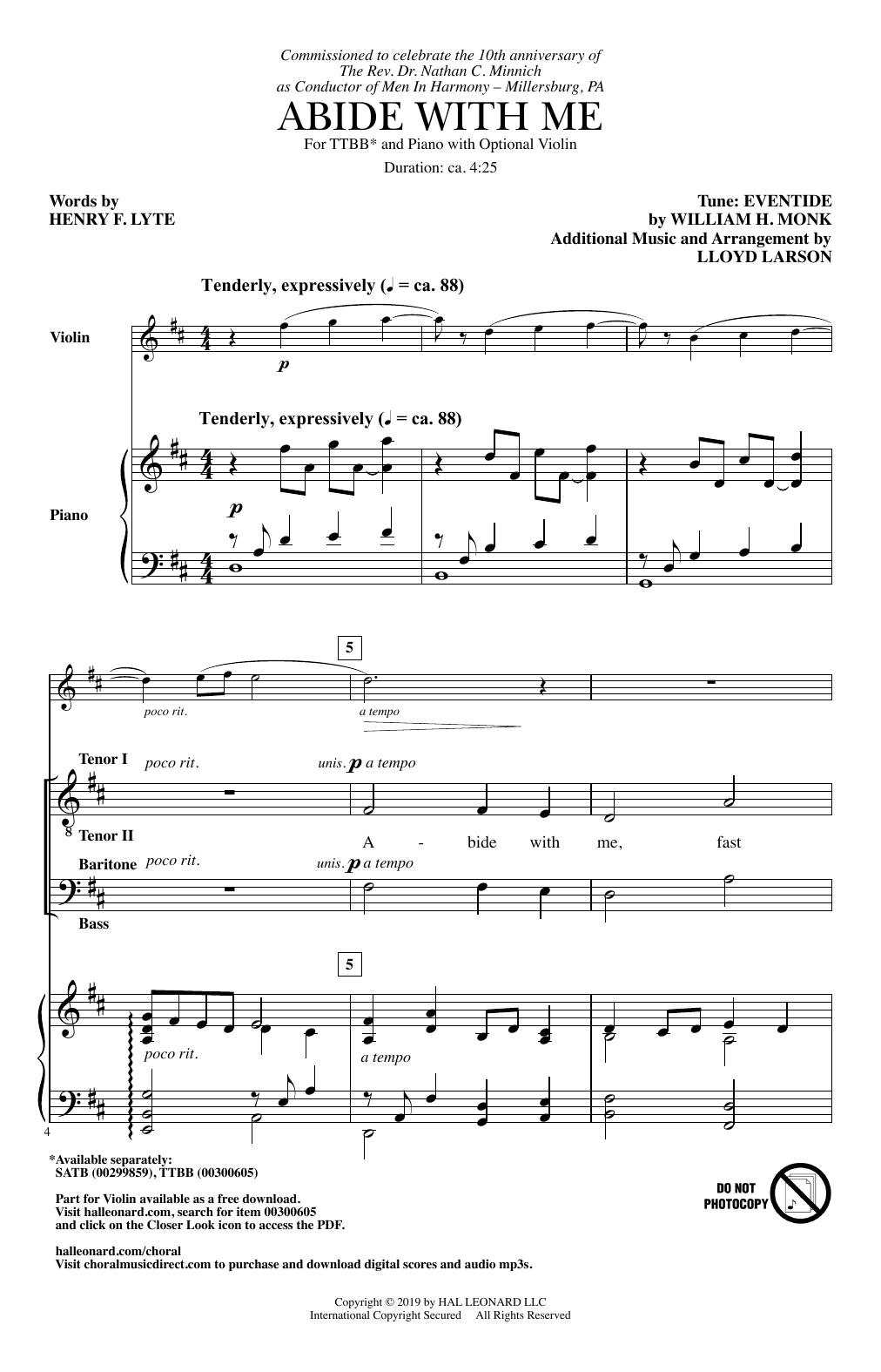Download Henry F. Lyte Abide With Me (arr. Lloyd Larson) Sheet Music