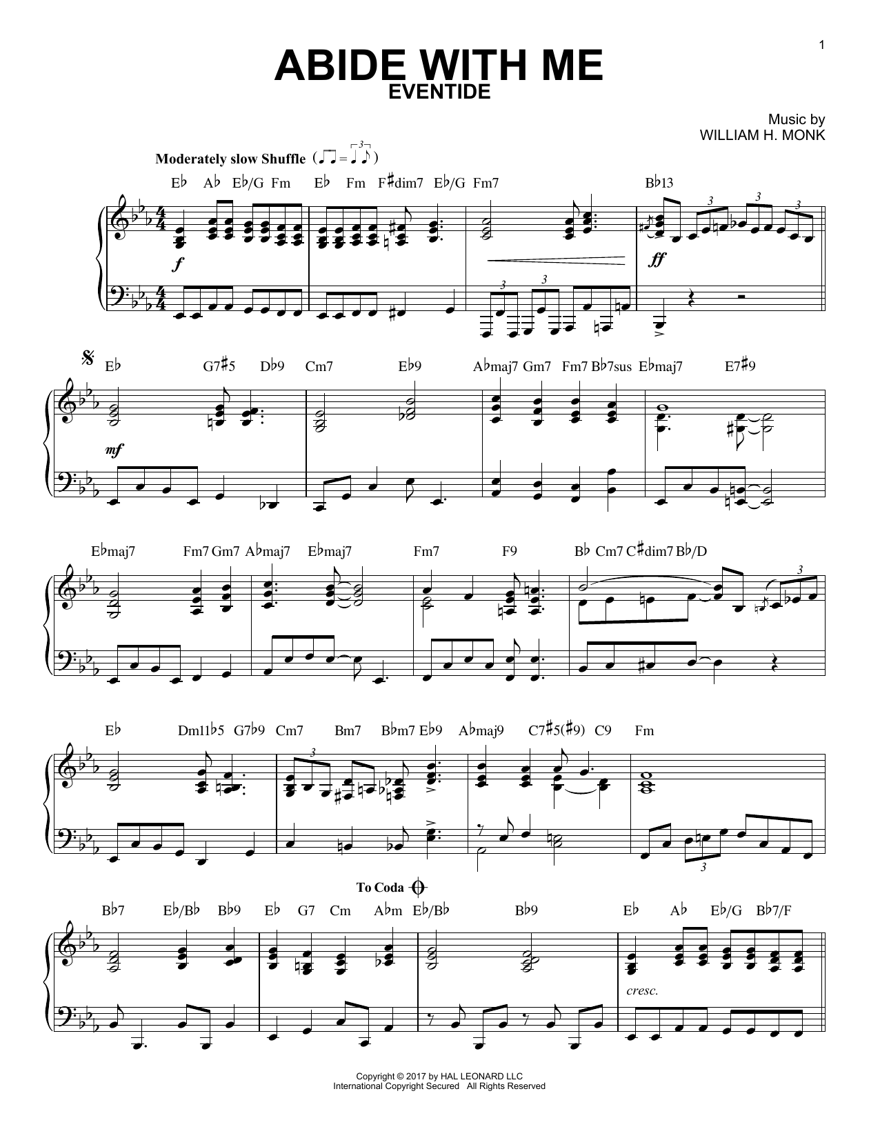 Download Henry F. Lyte Abide With Me [Jazz version] Sheet Music