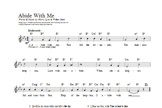 William H. Monk Abide With Me sheet music notes printable PDF score