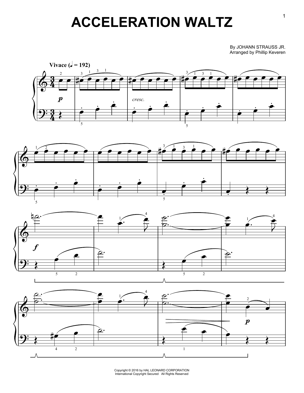 Download Johann Strauss II Acceleration Waltz [Classical version] Sheet Music