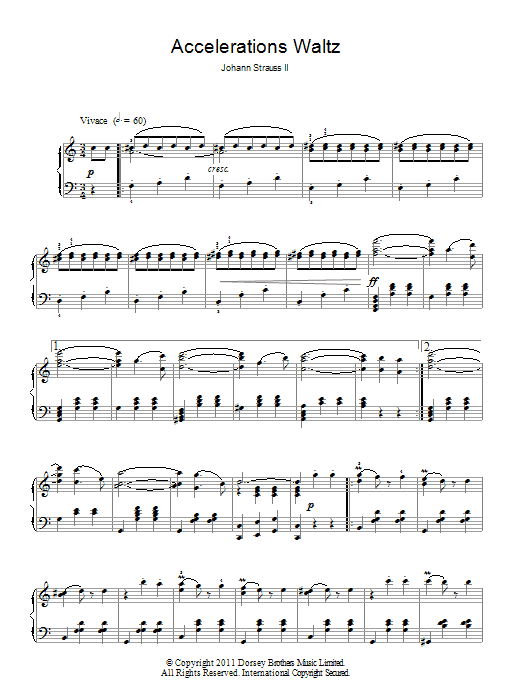 Download Johann Strauss II Acceleration Waltz, Op. 234 Sheet Music
