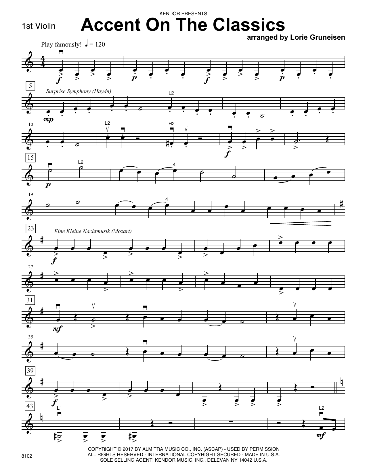 Download Lorie Gruneisen Accent On The Classics - 1st Violin Sheet Music
