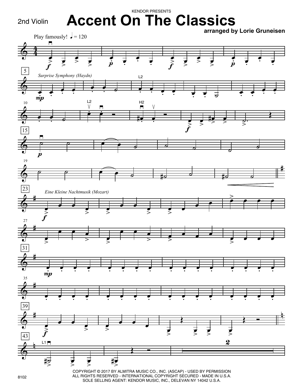 Download Lorie Gruneisen Accent On The Classics - 2nd Violin Sheet Music