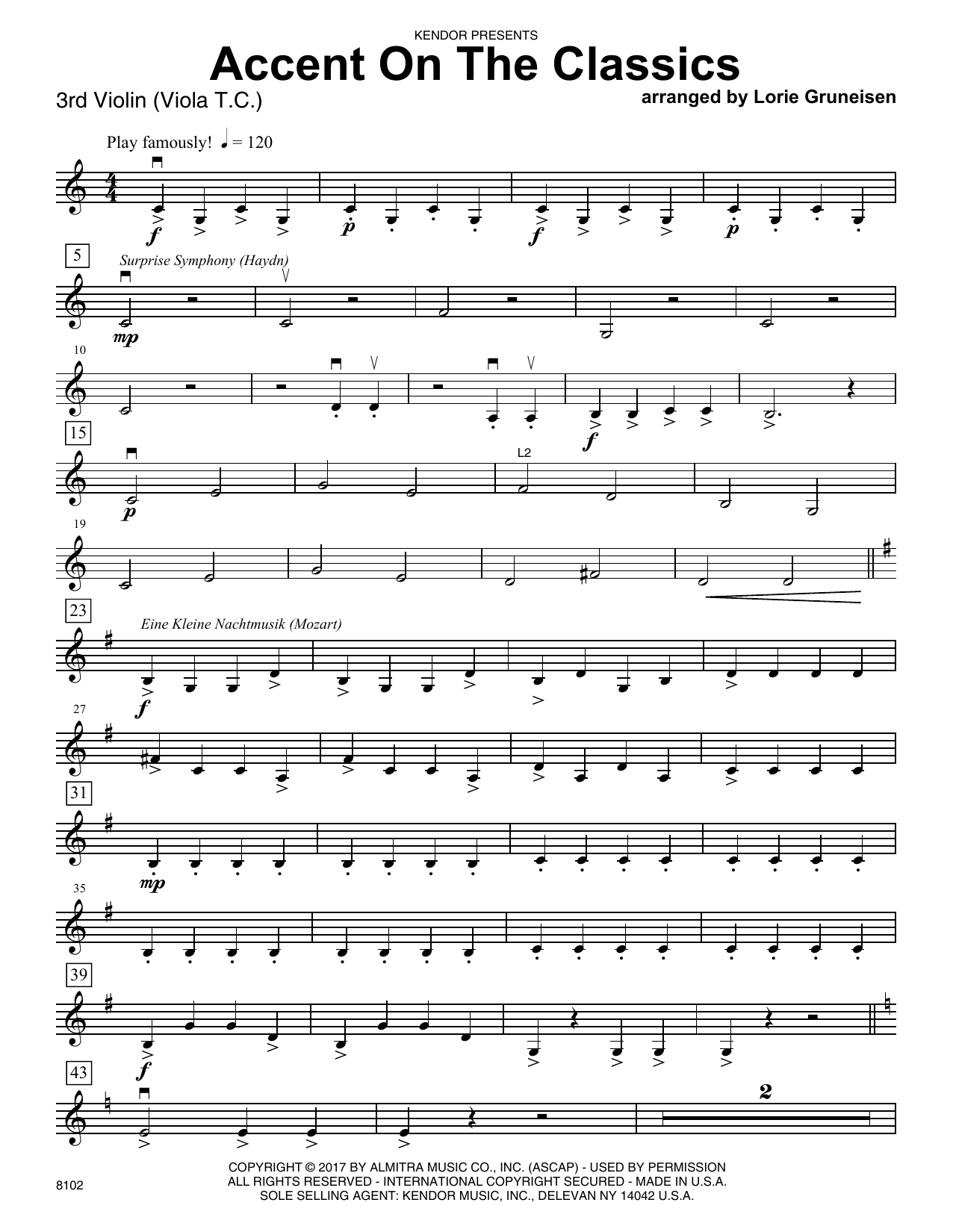 Download Lorie Gruneisen Accent On The Classics - Violin 3 (Viol Sheet Music