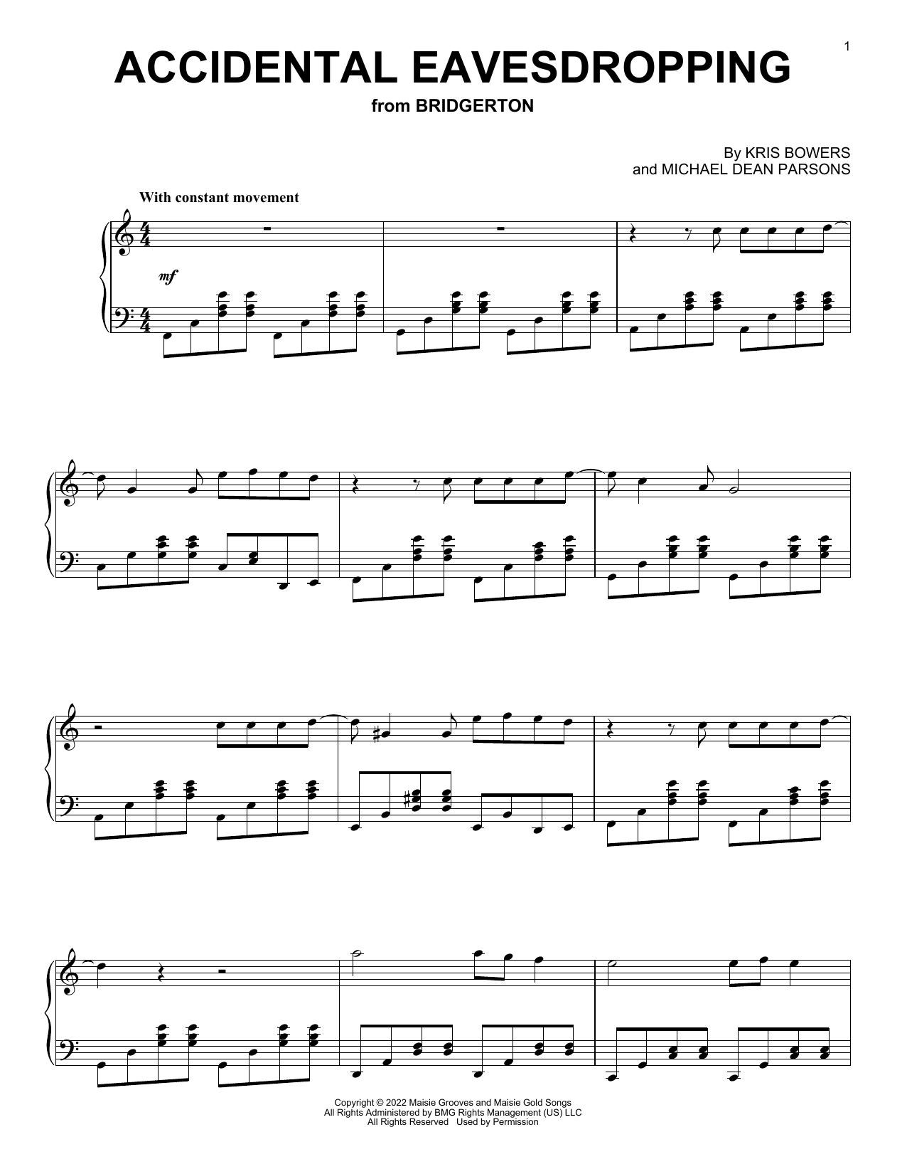 Download Kris Bowers Accidental Eavesdropping (from the Netf Sheet Music