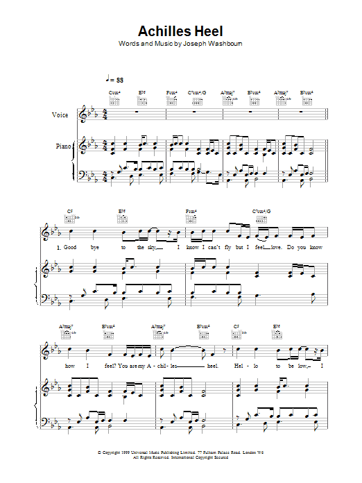 Toploader Achilles Heel sheet music notes printable PDF score