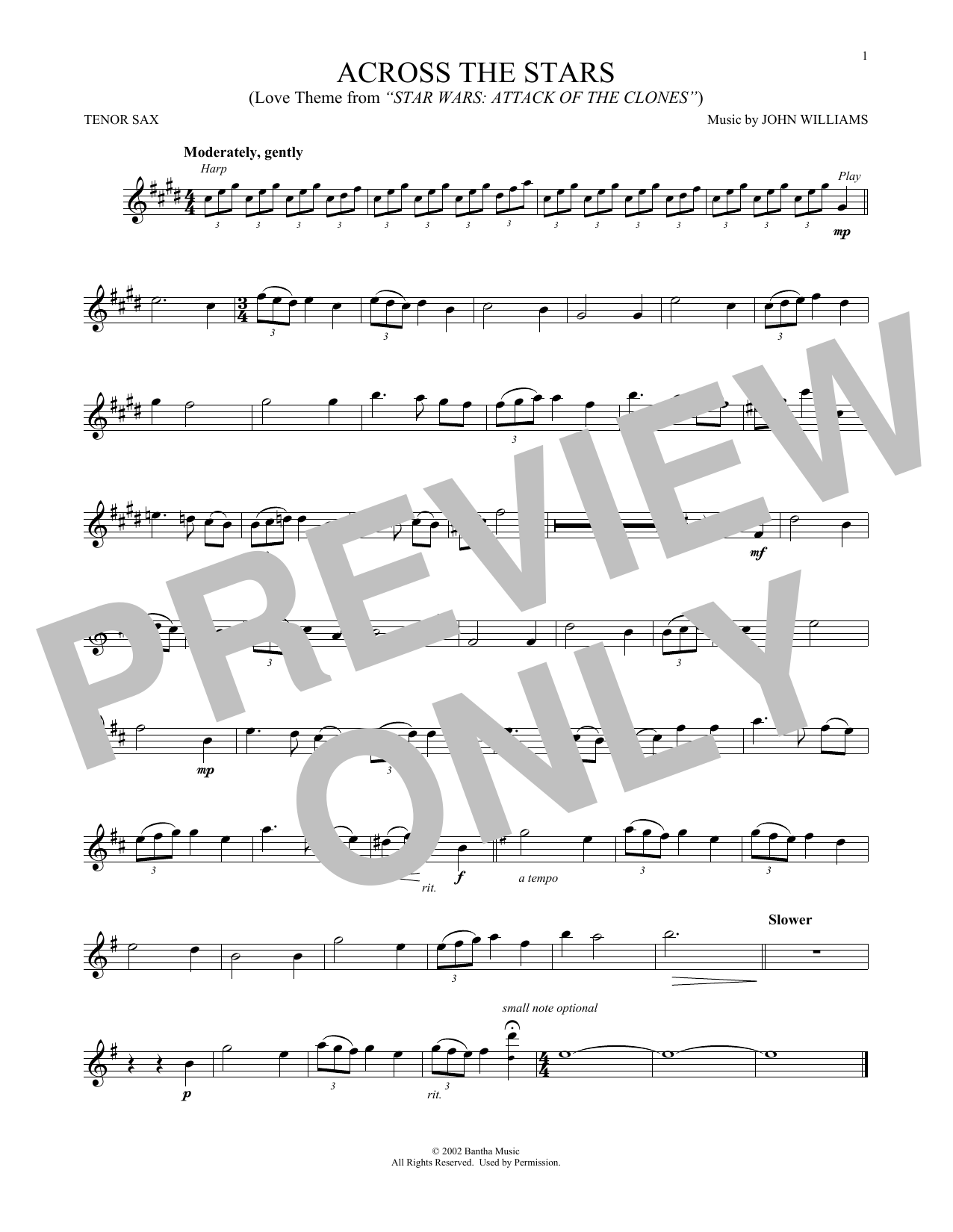 Download John Williams Across The Stars (from Star Wars: Attac Sheet Music