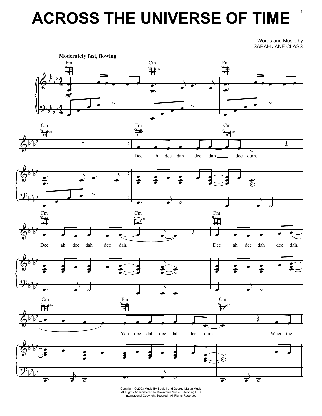 Download Hayley Westenra Across The Universe Of Time Sheet Music