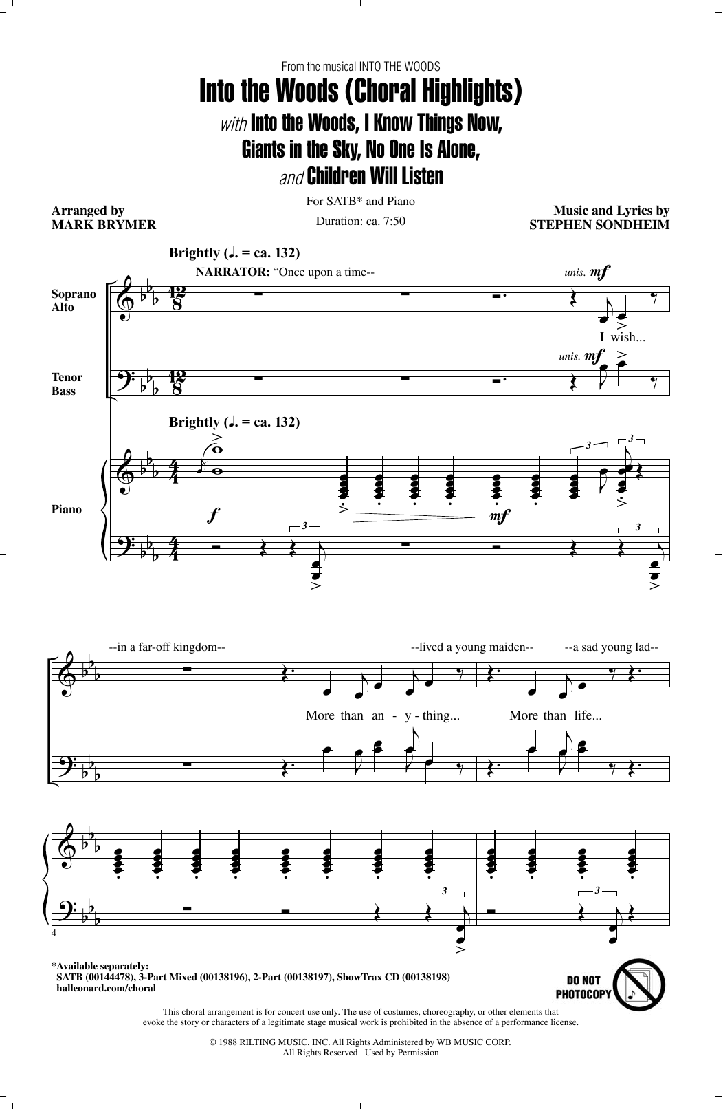 Download Stephen Sondheim Into The Woods (Choral Highlights) (arr Sheet Music