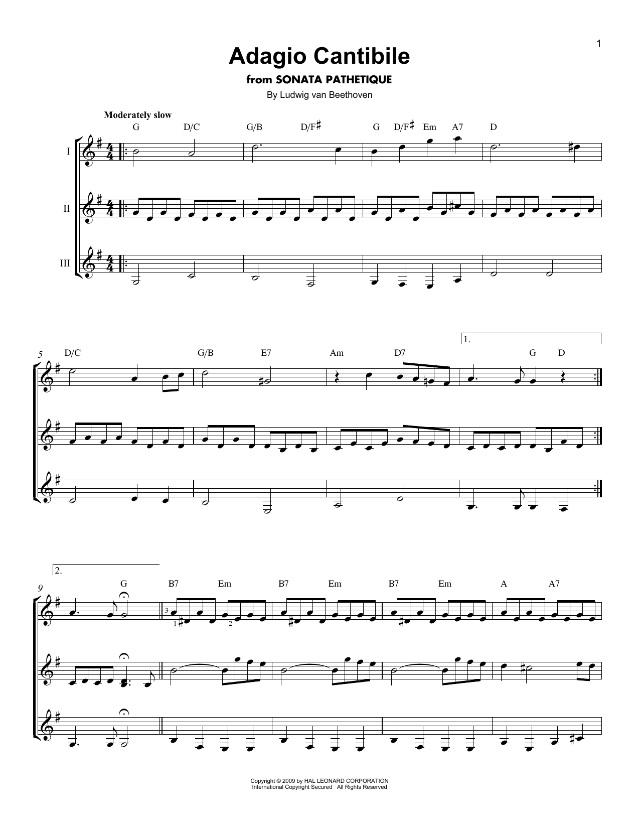 Download Ludwig van Beethoven Adagio Cantabile Sheet Music