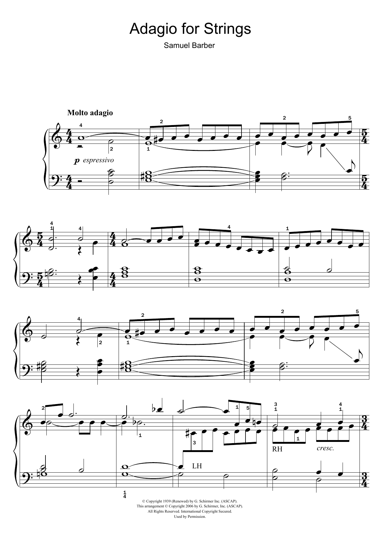 Download Samuel Barber Adagio For Strings Op. 11 Sheet Music