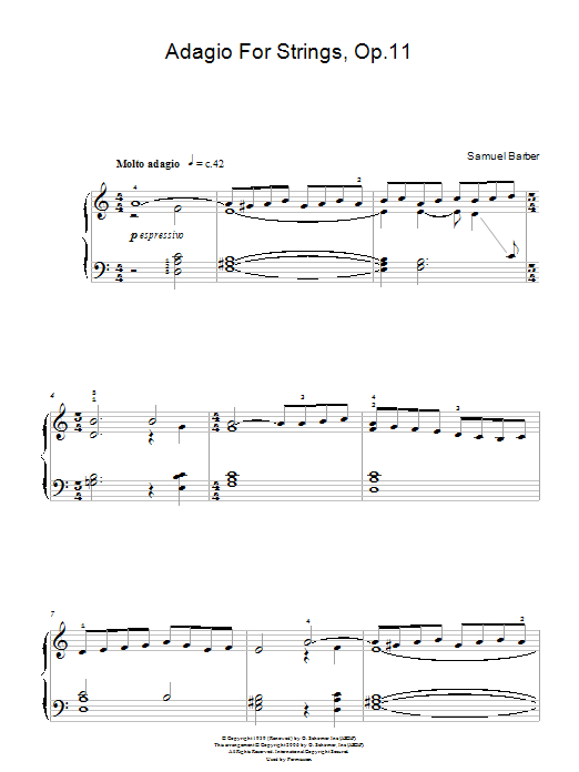Download Samuel Barber Adagio For Strings Op. 11 Sheet Music