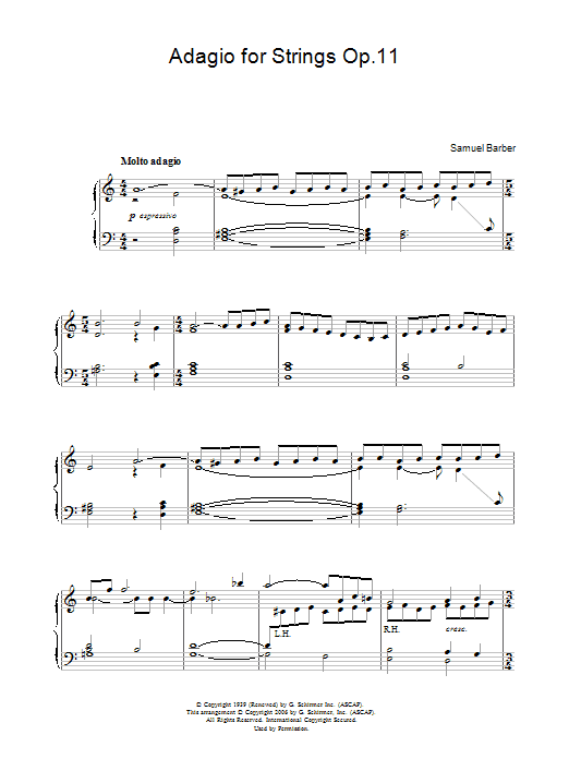 Download Samuel Barber Adagio For Strings Op.11 Sheet Music